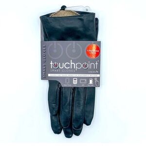 Touchpoint Leather/Cashmere Black Smart Gloves NWT Size Med